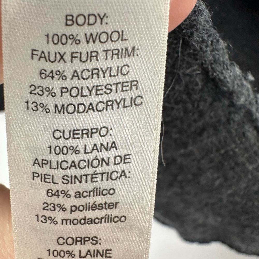 Chico's Cardigan Large Wool Gray Charcoal Hook Eye Closure Size 2 - Picture 6 of 9